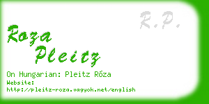 roza pleitz business card